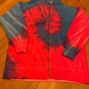 Authentic Pigment zip up bright color tie dye sz L